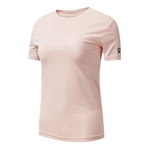 (WMNS) FILA Alphabet Logo Printing Sports Quick Dry Breathable Short Sleeve Pink A11W021117F-LP