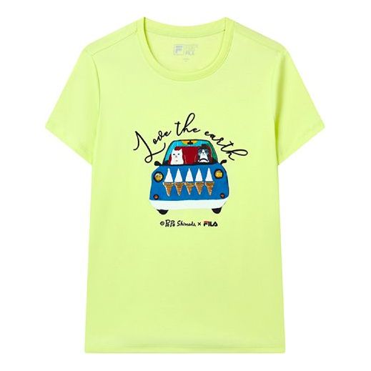 (WMNS) FILA x Pepe Shimada Printing Round-neck Green F11W133199F-YE