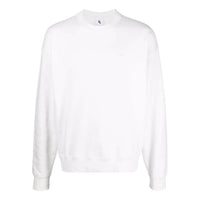 Men's Nike Embroidered Logo Solid Color Round Neck Long Sleeves White CV0554-121