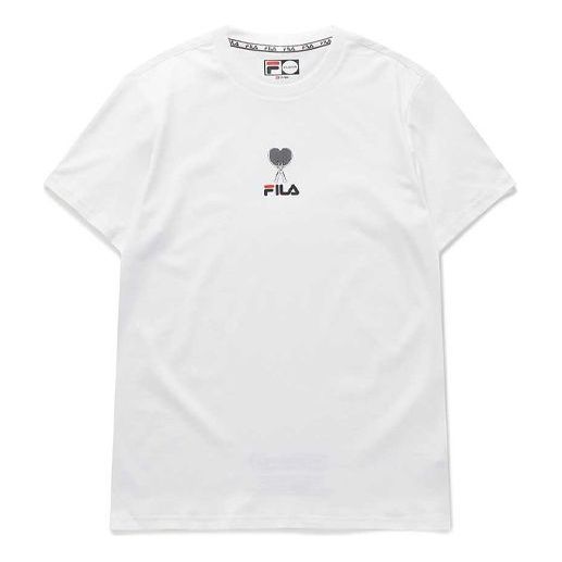 FILA FUSION Minimalistic Logo Round Neck Short Sleeve White T11M021111F-WT
