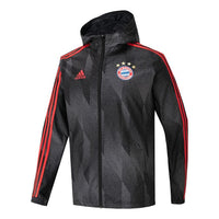 adidas FCB Windbreakr Bayern Munich Soccer/Football Sports Hooded Jacket Black GL4181