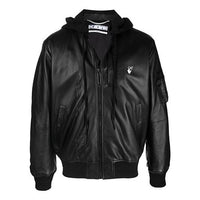 Off-White SS21 Printing Hooded Jacket Black OMJA056R21LEA0011001