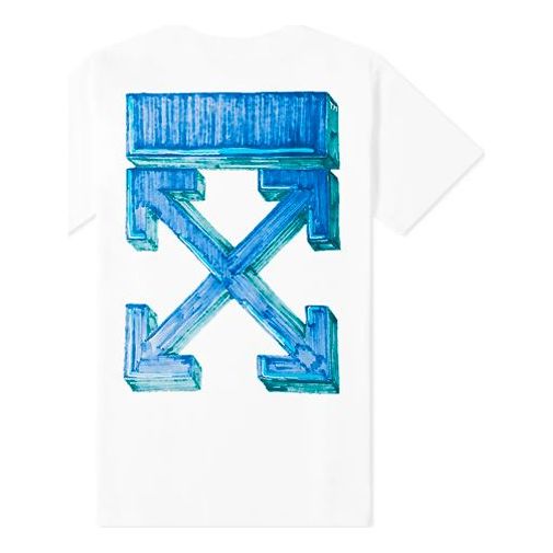 Off-White Marker Short-Sleeve Slim Tee 'White/Blue' OMAA027E20JER0050145