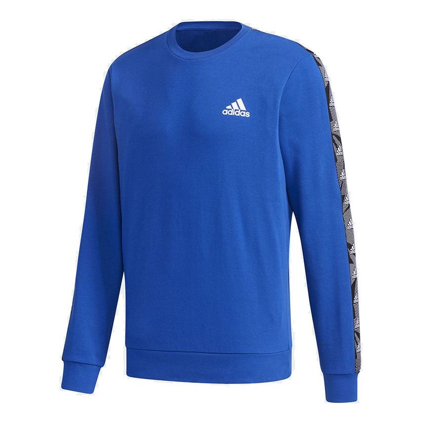 Men's adidas Round Neck Pullover Sports Blue GD5449