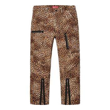 Supreme SS19 Velvet Flight Pant Zipper Pocket Long Pants Casual Pants Leopard print SUP-SS19-679