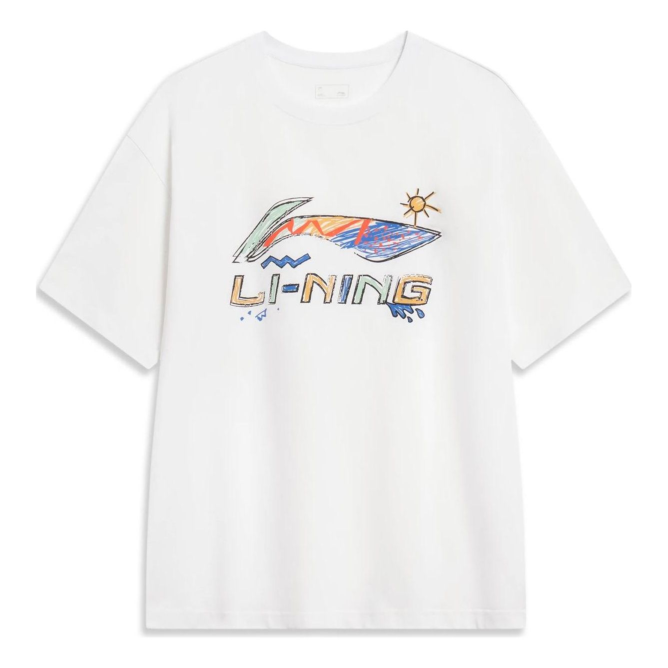 Li-Ning Essential Logo T-shirt 'White Multi' AHST727-2