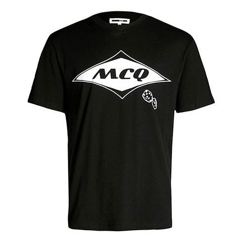 McQ Alexander McQueen Logo Printing Casual Short Sleeve Unisex Black 291571-RMT83-1000