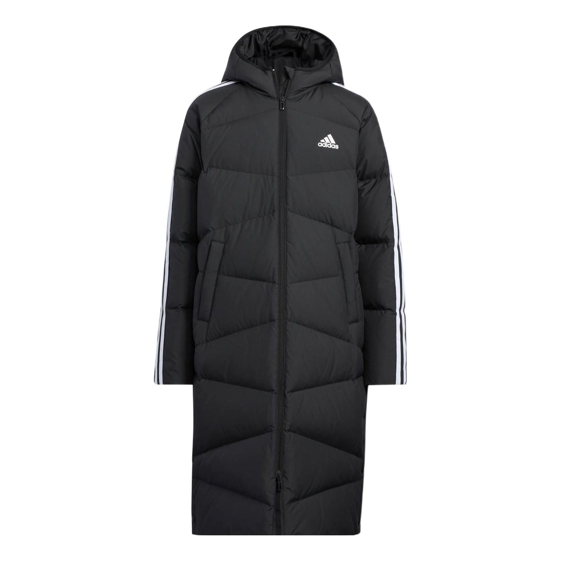 (GS) adidas Long Padded Down Jacket Asia Sizing 'Black White' HM7163