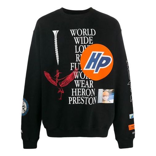 Men's HERON PRESTON Logo Printing Sports Black HMBA014F20JER0021001