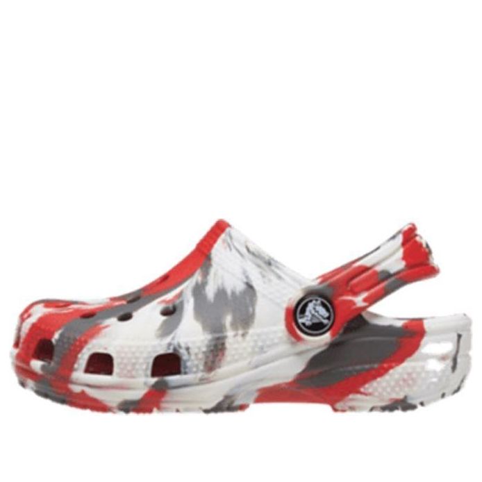(GS) Crocs Classic Marbled Clogs 'White Red Grey' 207002-884