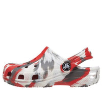 (GS) Crocs Classic Marbled Clogs 'White Red Grey' 207002-884