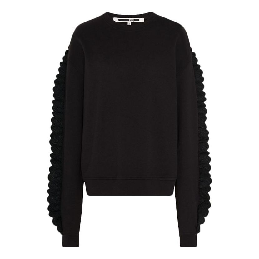 (WMNS) Alexander McQueen Round Neck Long Sleeves Top 'Black' 512450-RLJ45-1000
