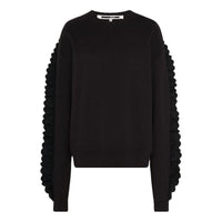 (WMNS) Alexander McQueen Round Neck Long Sleeves Top 'Black' 512450-RLJ45-1000