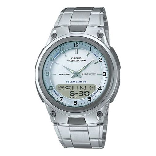 CASIO STANDARDSerieses Men's AW-80D-7A Black/Silver Mens White Analog/Digital Combo AW-80D-7APR