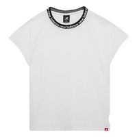 (WMNS) New Balance Collar Alphabet Logo Short Sleeve White AWT03311-1