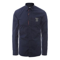 Burberry SS21 TB Long Sleeve Shirt Men's Blue 80234621