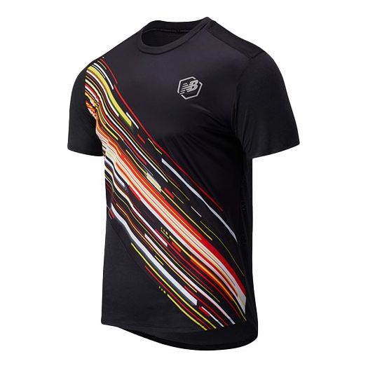 New Balance Men's New Balance Colorful Round Neck Short Sleeve Black T-Shirt AMT03210-BK