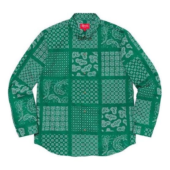 Supreme Paisley Grid Shirt 'Green White' SUP-SS20-662