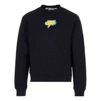 Men's Off-White FW22 Logo Printing Round Neck Hoodless Long Sleeves Black OMBA057F22FLE0051070