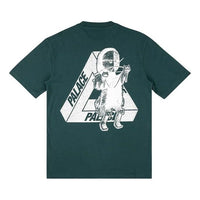 PALACE U Figure Black Back Printing Short Sleeve Unisex Dark Green P17TS109T