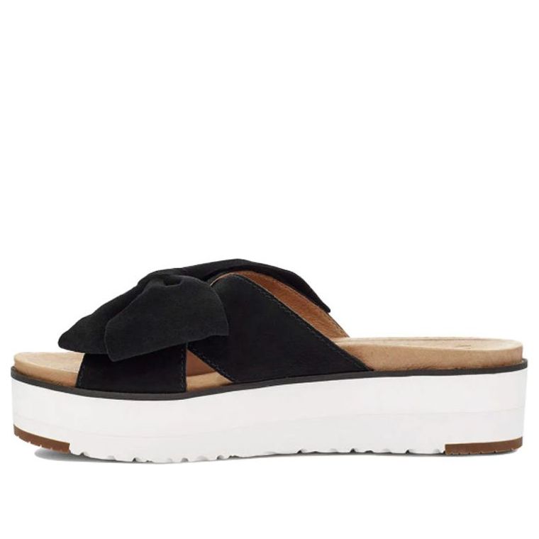 (WMNS) UGG Joanie Platform Slide Bow Black Slippers 1107885-BLK