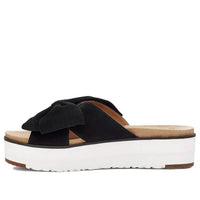 (WMNS) UGG Joanie Platform Slide Bow Black Slippers 1107885-BLK