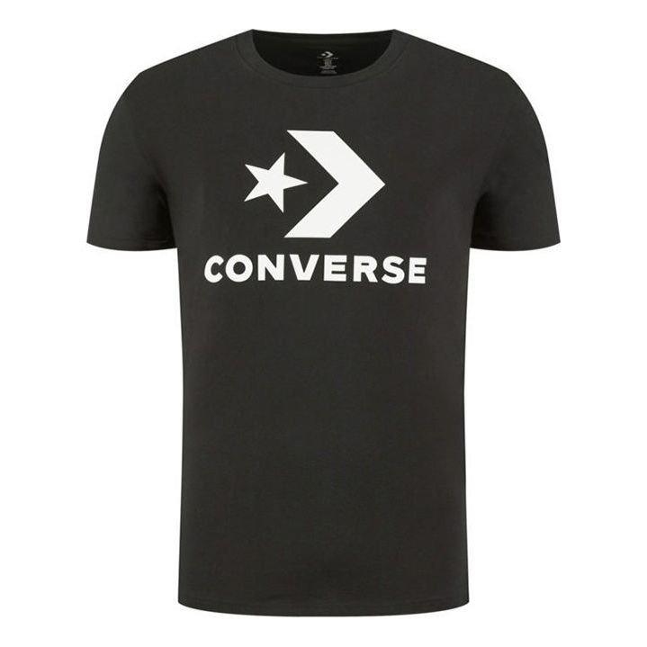 Men's Converse All Star Classic Logo Casual Sports Short Sleeve Black 10018568-001