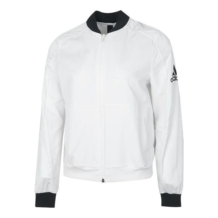 (WMNS) adidas Fleece Bomber Jackets 'White Black' GP0616