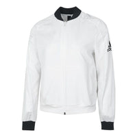 (WMNS) adidas Fleece Bomber Jackets 'White Black' GP0616