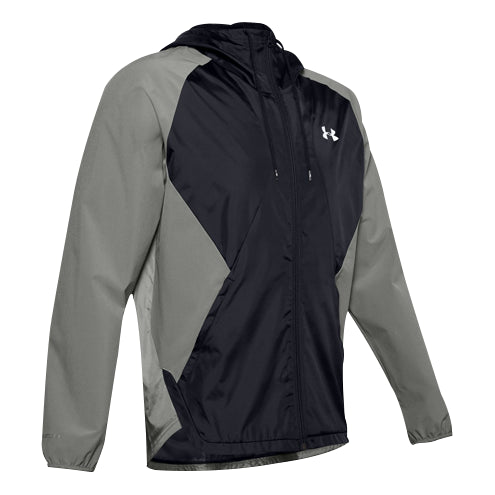 Under Armour Stretch Woven Running Jacket 'Black Grey' 1352021-388