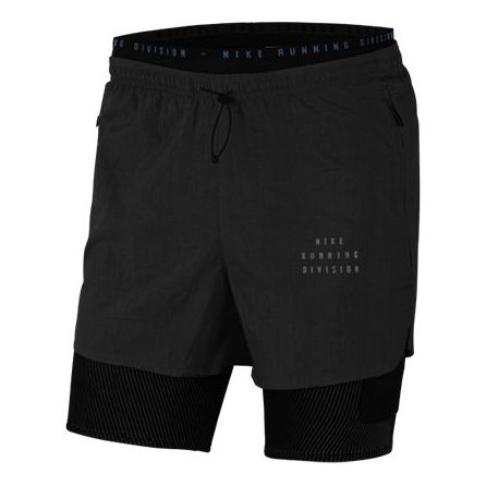 Nike Casual Sports Elastic Waistband Drawstring Running Shorts Black CU5557-010