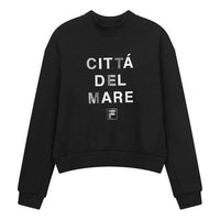 (WMNS) FILA Printing Alphabet Loose Sports Round Neck Pullover Hoodie Black F11W018223G-BK