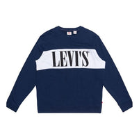 Men's Levis Casual Alphabet Logo Printing Round Neck Navy Blue 85648-0000