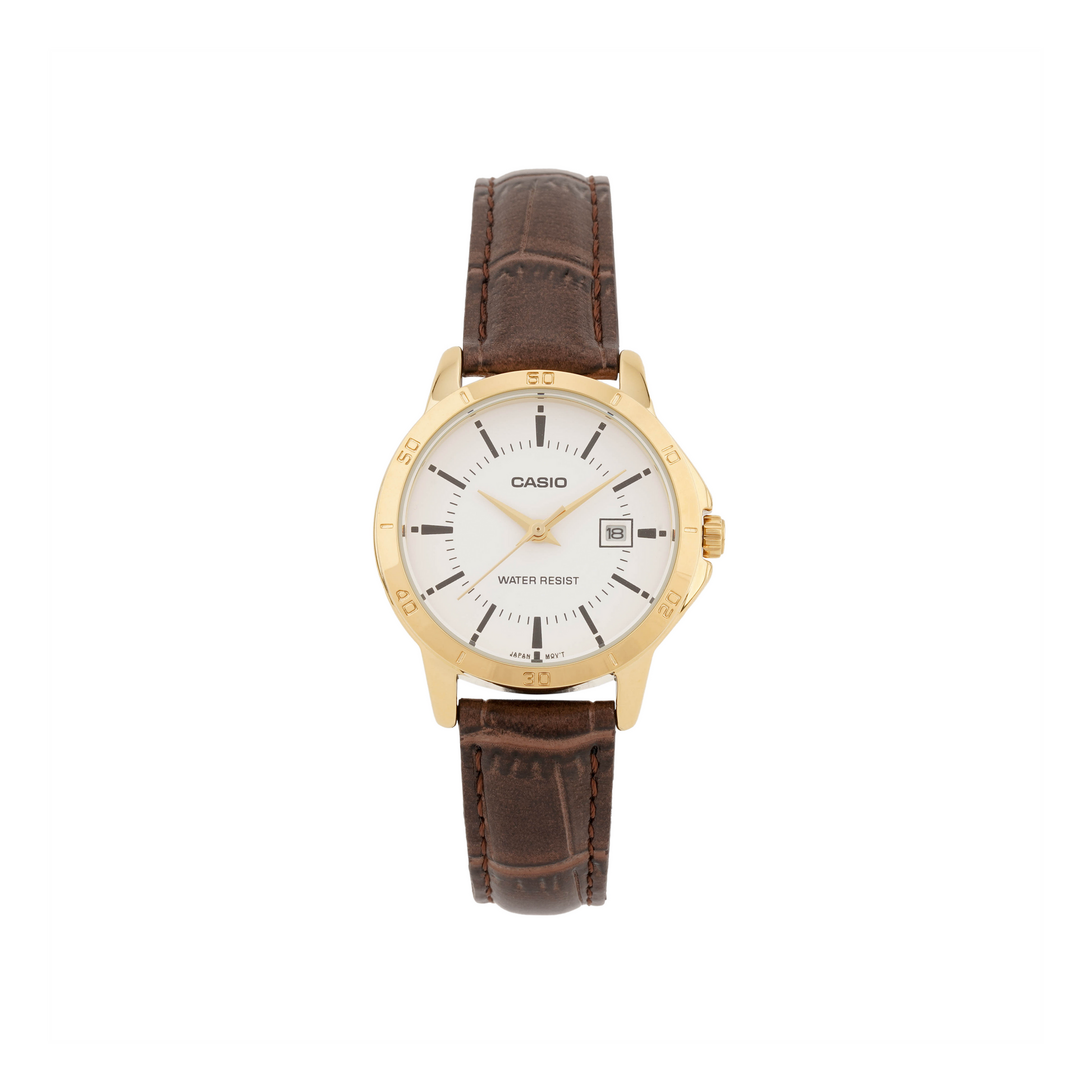 CASIO Quartz Waterproof Brown Analog LTP-V004GL-7AUDF