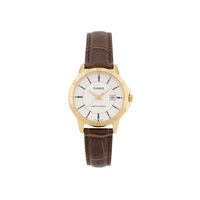 CASIO Quartz Waterproof Brown Analog LTP-V004GL-7AUDF