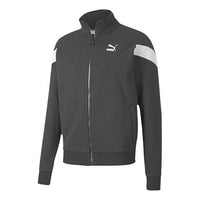PUMA Colorblock Stand Collar Casual Sports Jacket Black 597415-01