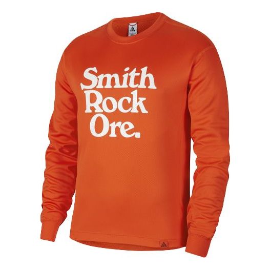 Nike ACG Dri-FIT Printing Alphabet Sports Quick Dry Round Neck Long Sleeves Orange Red CV0650-891