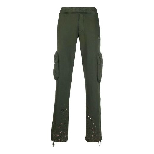 Off-White Men's SS21 Sports Pants Oversize Green OMCH036S21FLE0055701
