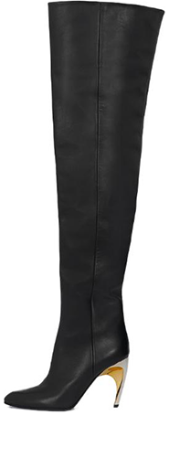 (WMNS) Alexander McQueen Armadillo Thigh-high Boots 'Black Silver' 780672WIEG21399