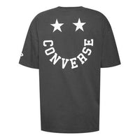 Converse Back Alphabet Smiling Face Printing Short Sleeve Unisex Black 10020739-001