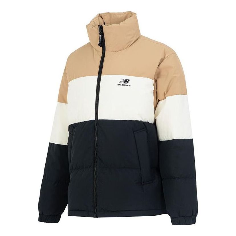New Balance Warm Down Jacket Asia Sizing 'Black White Tan' 5PC44283-BEI