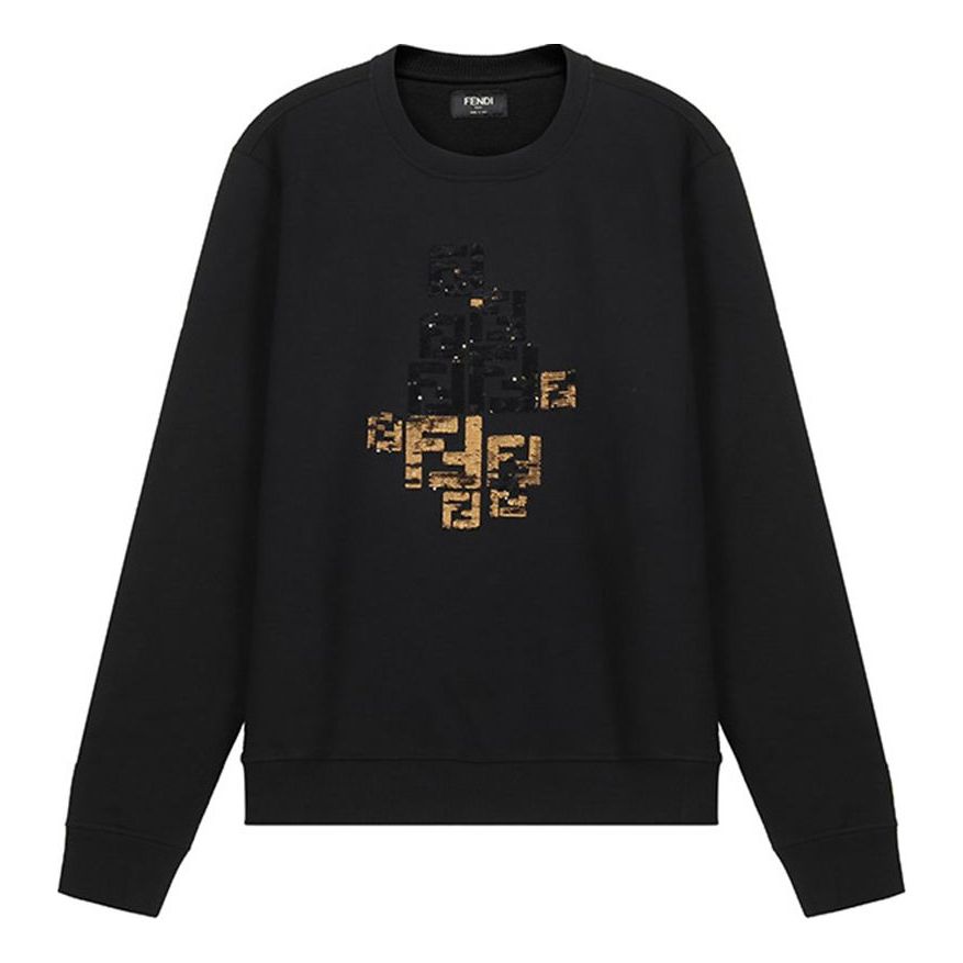 Men's FENDI FF Pattern Fleece Lined Bright Black FY0178ACNHF0QA1