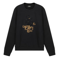Men's FENDI FF Pattern Fleece Lined Bright Black FY0178ACNHF0QA1