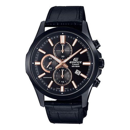 CASIO Waterproof EDIFICE Sapphire Crystal Mens Black Analog EFB-660BL-1AVUPR