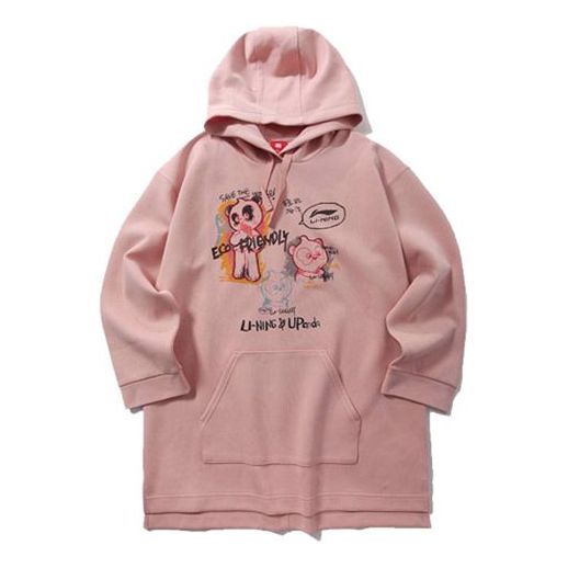 Li-Ning x Series Loose Pullover Hoodie Pink AWDP974-3