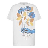 Men's DIOR And Alex Foxton Printing Short Sleeve White 943J605B0554-085