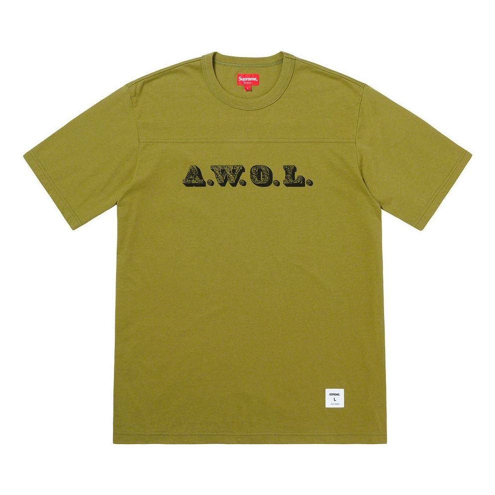 Supreme SS19 AWOL Football Top Round Neck Short Sleeve Olive Green SUP-SS19-446