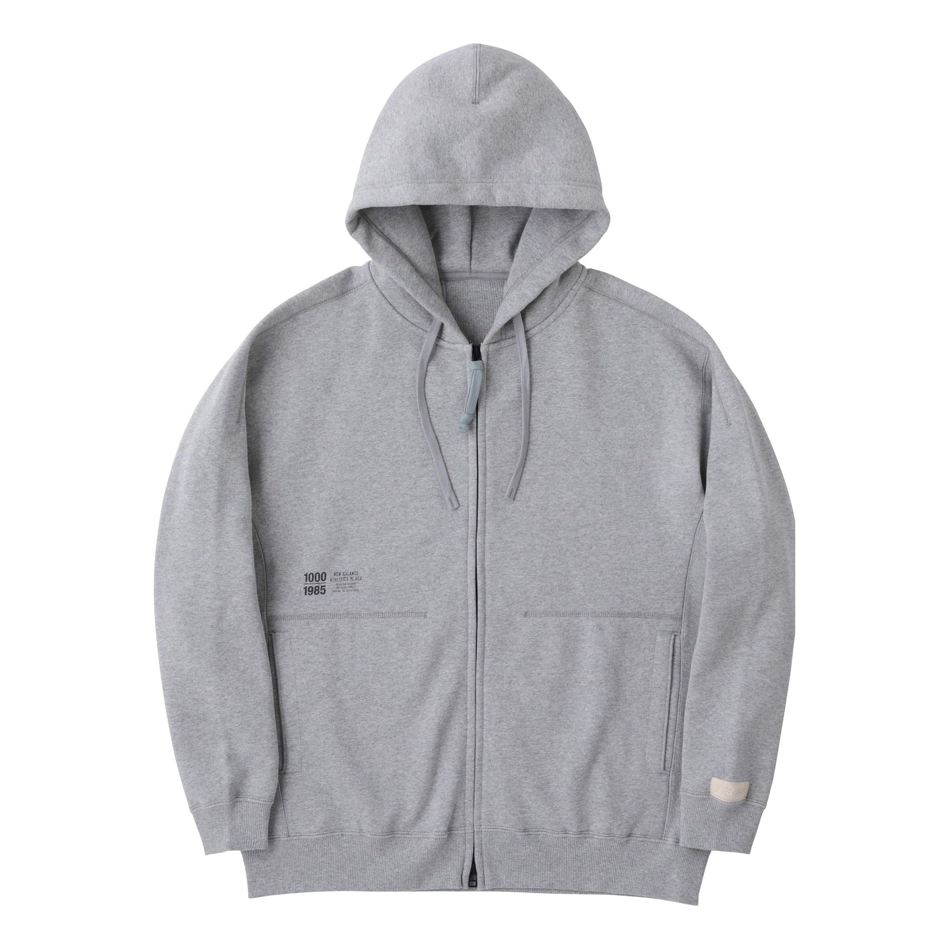 New Balance 1000 Full Zip Hoodie Asia Sizing 'Grey' AMJ25072-HGR