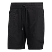 Men's adidas Solid Color Logo Straight Casual Tennis Sports Shorts Black H67148