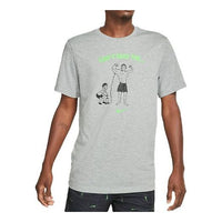 Nike Dri-fit Casual Sports Training Short Sleeve dark grey Gray DA1582-063